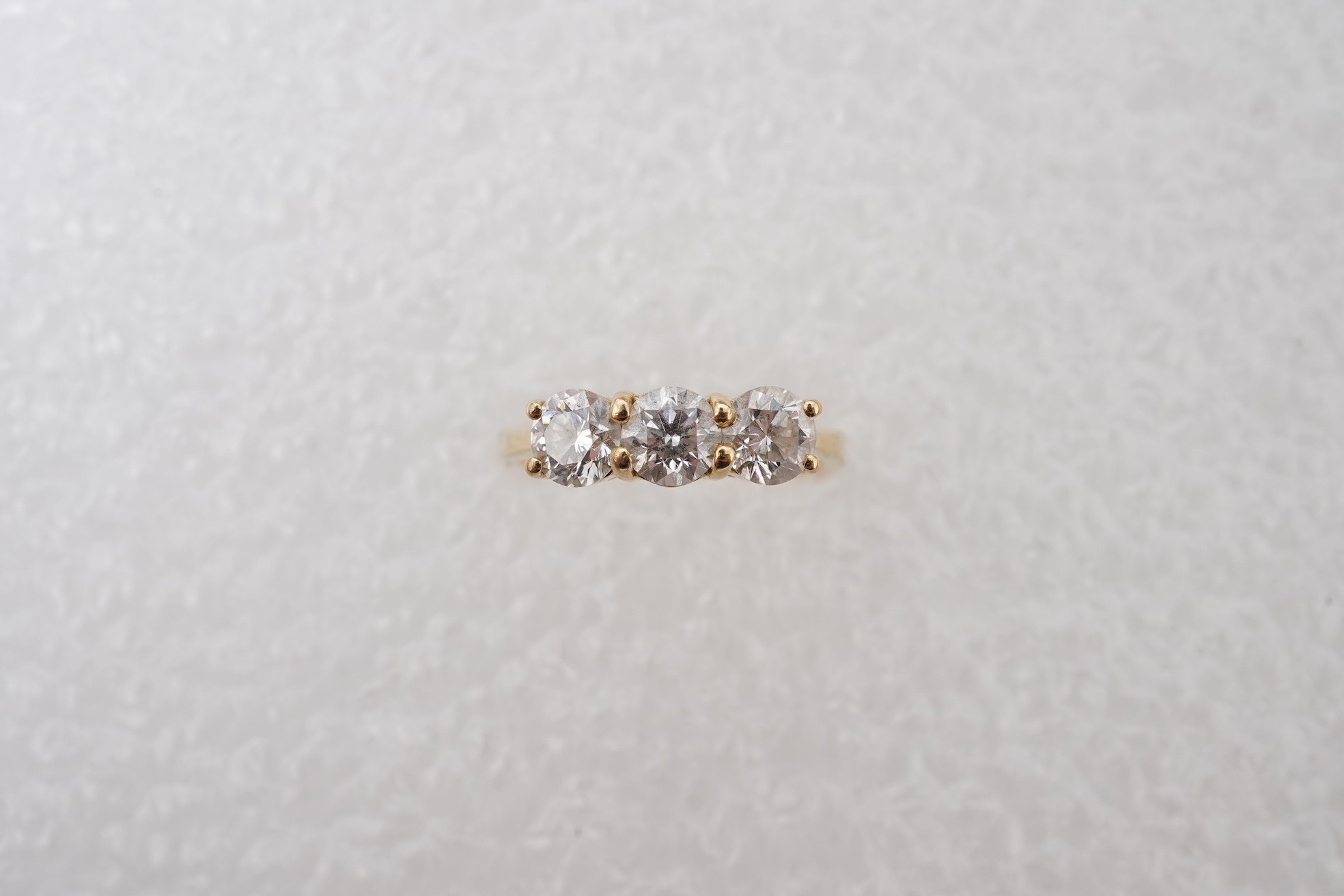 A three-stone diamond ring